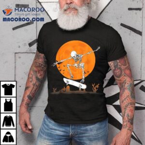 Skateboarding Skeleton Halloween Boys Skating Tshirt