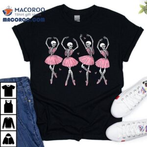 Skeleton Ballerinas Ballet Dance Cute Girl Halloween Costume Shirt