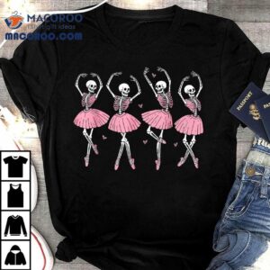 Skeleton Ballerinas Ballet Dance Cute Girl Halloween Costume Tshirt