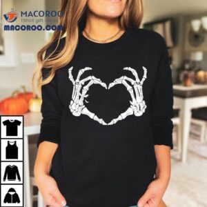 Skeleton Hands Heart Halloween Costume Kids Shirt