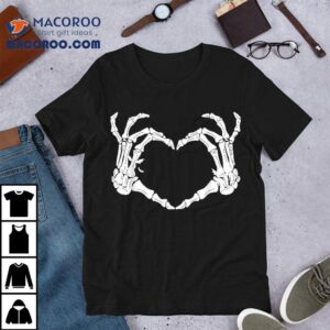 Skeleton Hands Heart Halloween Costume Kids Tshirt
