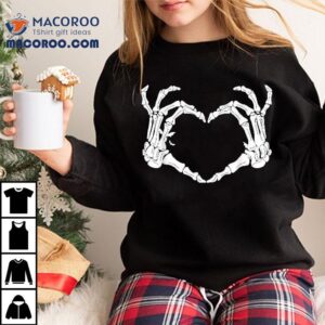 Skeleton Hands Heart Halloween Costume Kids Tshirt