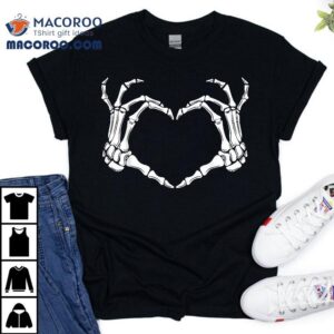 Skeleton Hands Heart Halloween Design Shirt