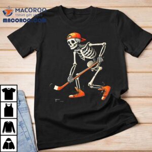 Skeleton Hockey Halloween Costume Sport Boys Kids Tee Shirt