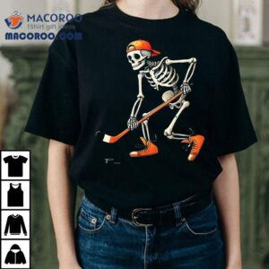 Skeleton Hockey Halloween Costume Sport Boys Kids Tee Shirt