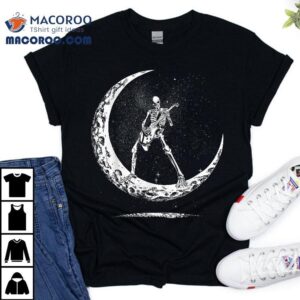 Skeleton Playing Guitar Rock And Roll Band For Kids Tshirt