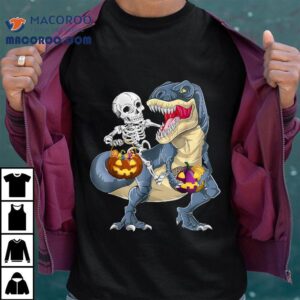 Skeleton Riding Dinosaur Halloween Funny Pumpkin Shirt Skeleton Riding Dinosaur Halloween Funny Pumpkin Shirt