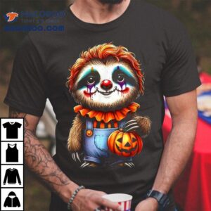 Sloth Halloween Clown Outfit Cute Kawaii Shirt