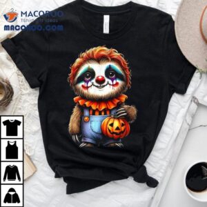 Sloth Halloween Clown Outfit Cute Kawaii Tshirt