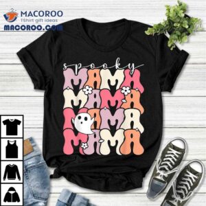 Spooky Mama Funny Mom Halloween Ghost Witch Bat Shirt