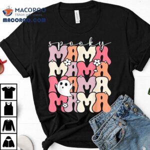 Spooky Mama Funny Mom Halloween Ghost Witch Bat Shirt 2 Spooky Mama Funny Mom Halloween Ghost Witch Ba Tshirt