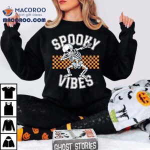 Spooky Squad Dabbing Skeleton Monster Kids Boys Halloween Shirt