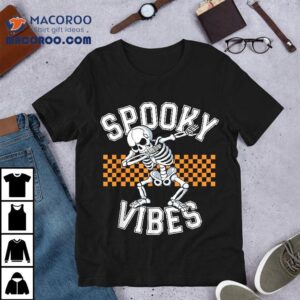 Spooky Squad Dabbing Skeleton Monster Kids Boys Halloween Tshirt