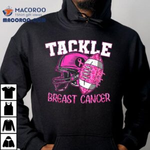 Tackle Breast Cancer Awareness American Football Pink Ribbon Tshirt
