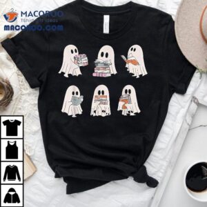 Teacher Halloween Ghost Read More Books, Reading Books Shirt