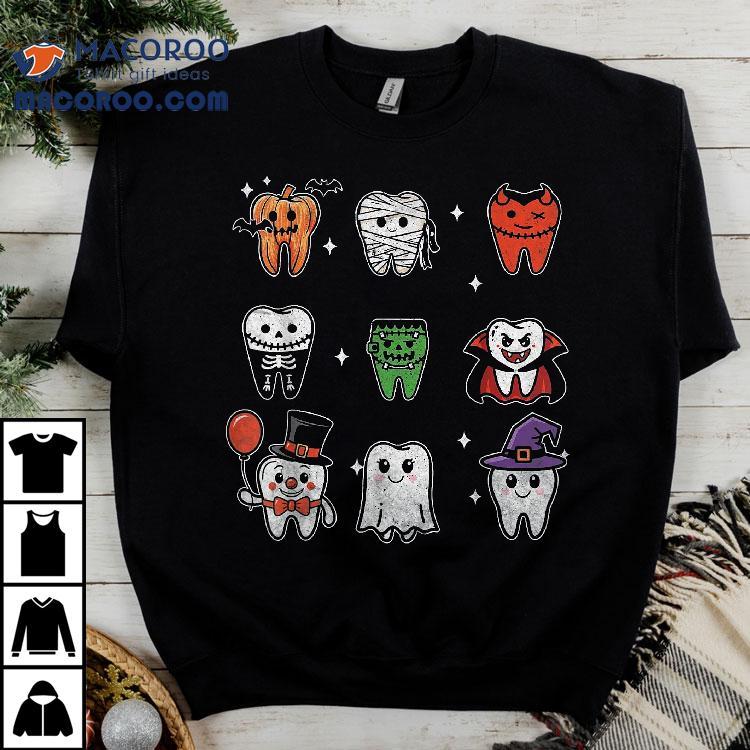 Teeth Ghost Pumpkin Witch Cute Dental Halloween Dentist Shirt Teeth Ghost Pumpkin Witch Cute Dental Halloween Dentist Shirt