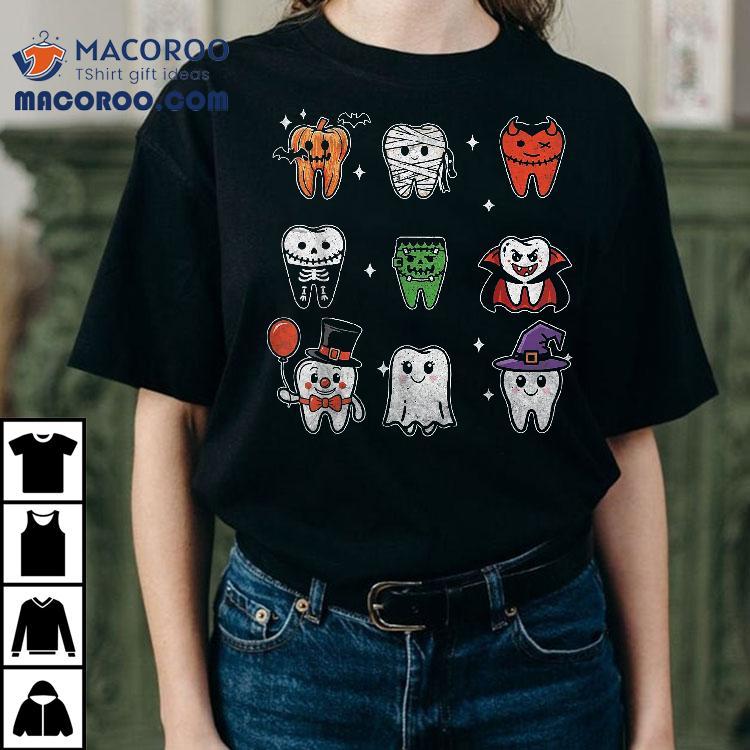 Teeth Ghost Pumpkin Witch Cute Dental Halloween Dentist Shirt Teeth Ghost Pumpkin Witch Cute Dental Halloween Dentist Shirt
