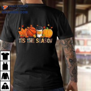 The Season Leopard Pumpkin Basketball Halloween Fall Leaf Shirt