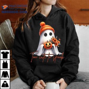 Too Cute To Spook Halloween Ghost Pumpkin Graphic Tshirt