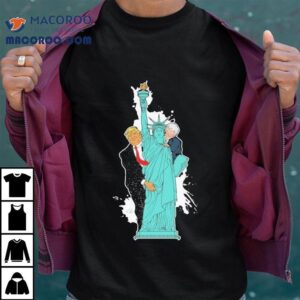 Trump And Biden Statue Of Liberty Menage A Trios Shirt