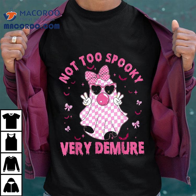 Very Demure Not Too Spooky Halloween Pink Coquette 2024 Shirt Very Demure Not Too Spooky Halloween Pink Coquette 2024 Shirt