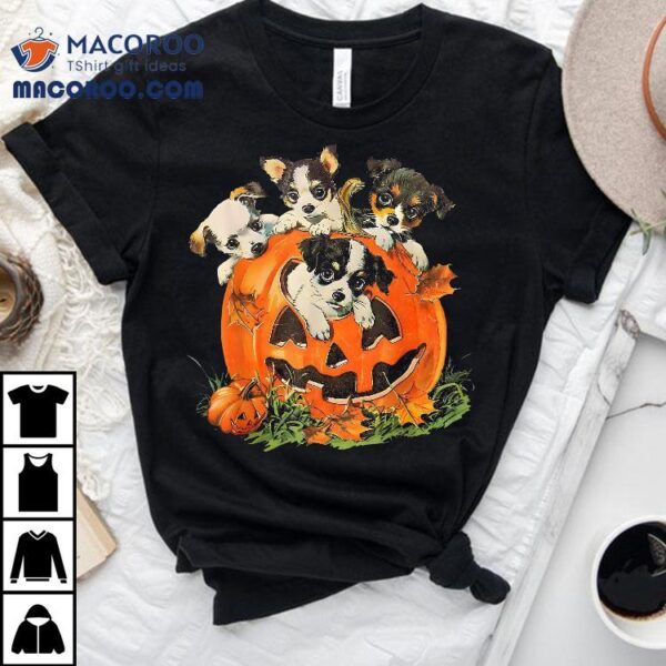 Vintage 90s Dog Retro Pumpkin Puppies Halloween Lovers Shirt