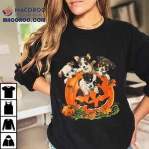 Vintage S Dog Retro Pumpkin Puppies Halloween Lovers Tshirt