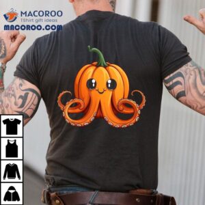 Vintage Octopus Pumpkin Lazy Halloween Party Costume Kids Shirt