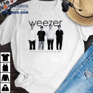 Weezer Blue Album Anniversary Tracklis Tshirt