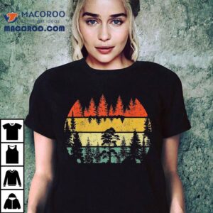 Wildlife Trees Outdoors Nature Retro Forest Sunset Lover Shirt