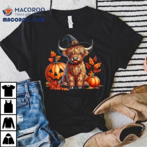 Witchy Cow Halloween Highland Spooky Season Fall Autumn Tshirt