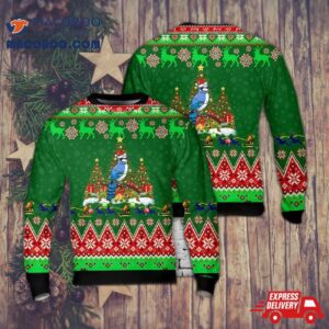 Blue Jay Bird Christmas Aop Sweater