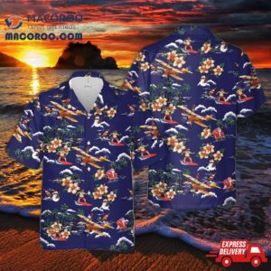 Boeing Stearman Wingwalker Christmas Hawaiian Shirt