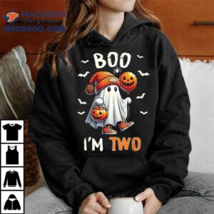 Boo I M Two Ghost Nd Birthday Halloween Boy Kids Groovy Tshirt
