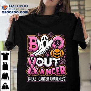 Boo Out Cancer Ghost Halloween Breast Awareness Tshirt