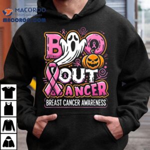 Boo Out Cancer Ghost Halloween Breast Awareness Tshirt