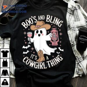 Boo S And Bling Its A Cowgirl Thing Halloween Ghost Wo Tshirt