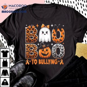 Boo To Bullying Halloween Orange Anti Bully Unity Day Ghost Shirt 2 Boo To Bullying Halloween Orange Anti Bully Unity Day Ghos Tshirt