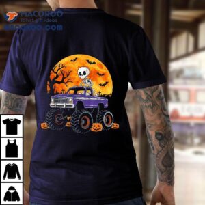 Boy Halloween Shirt Monster Truck Skeleton Pumpkin