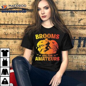 Brooms Are For Amateurs Hockey Stick Pumpkin Tshirt