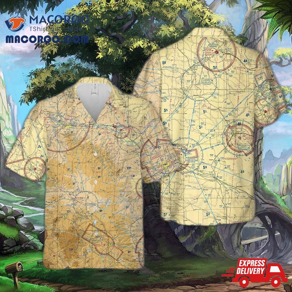 Cheyenne Vfr Sectional Chart Hawaiian Shirt Cheyenne Vfr Sectional Chart Hawaiian Shirt