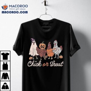 Chick Or Treat Halloween Witch Spooky Chicken Tshirt