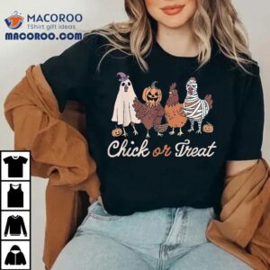 Chick Or Treat Halloween Witch Spooky Chicken Tshirt