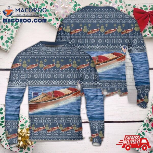 Chris-craft Runabout Christmas Sweater