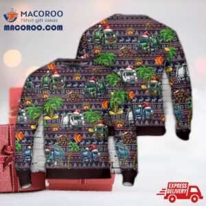 Christmas Recycling Truck Aop Sweater