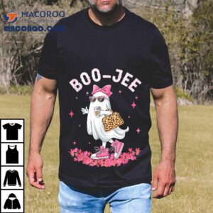Cute Boo Jee Ghost Halloween Leopard Coffee Wo Shirt