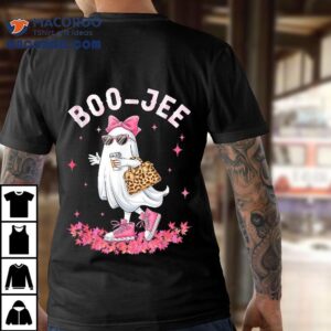 Cute Boo Jee Ghost Halloween Leopard Coffee Wo Tshirt