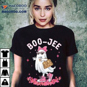 Cute Boo Jee Ghost Halloween Leopard Coffee Wo Tshirt
