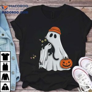 Cute Cat Ghost Funny Halloween Kids Spooky Shirt