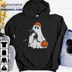 Cute Cat Ghost Funny Halloween Kids Spooky Shirt